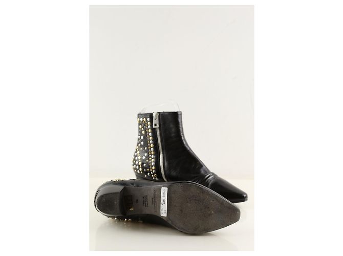 Zadig & Voltaire Botas de cuero negras Negro - vista 6
