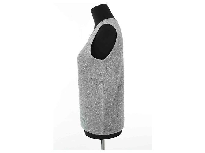 Louis Vuitton Top sin mangas plateado Plata - vista 3