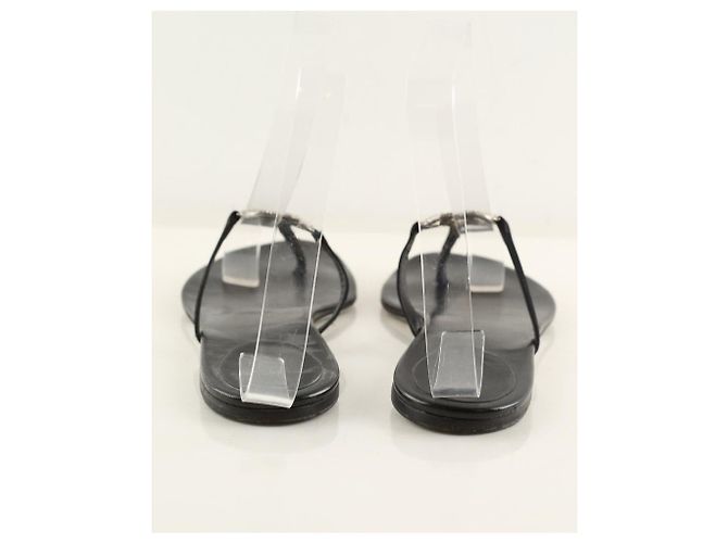 Gucci Chinelo de couro preto - vista 2