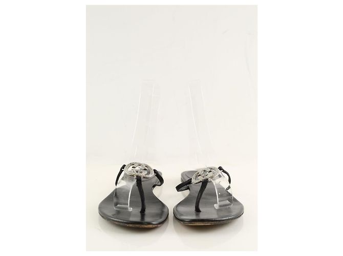 Gucci Chinelo de couro preto - vista 5