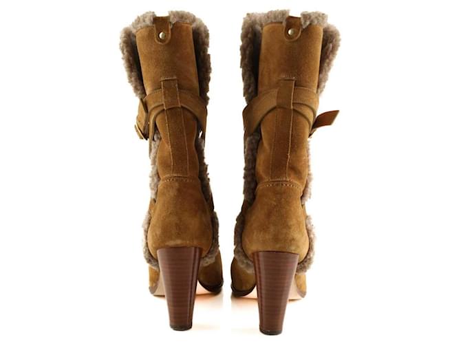 Vanessa Bruno Stivali foderati in suede marrone - vista 2