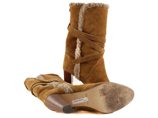 Vanessa Bruno Stivali foderati in suede marrone - vista 6