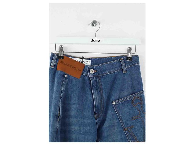 JW Anderson Jeans anchos de algodón azul - vista 2