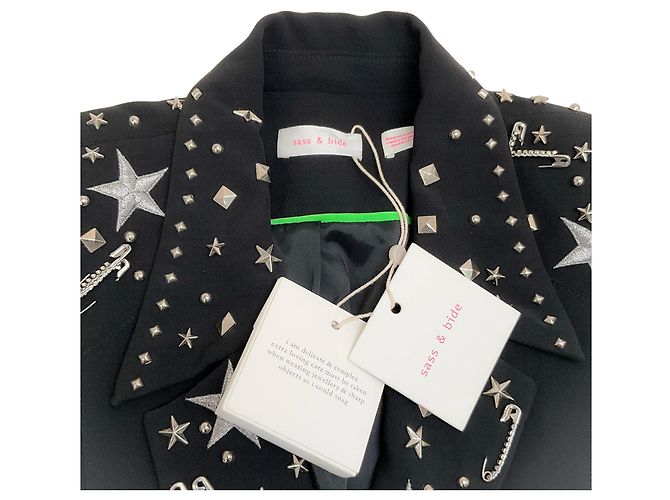 Giacca in metallo nero decorata Sass & Bide As Anything - vista 4