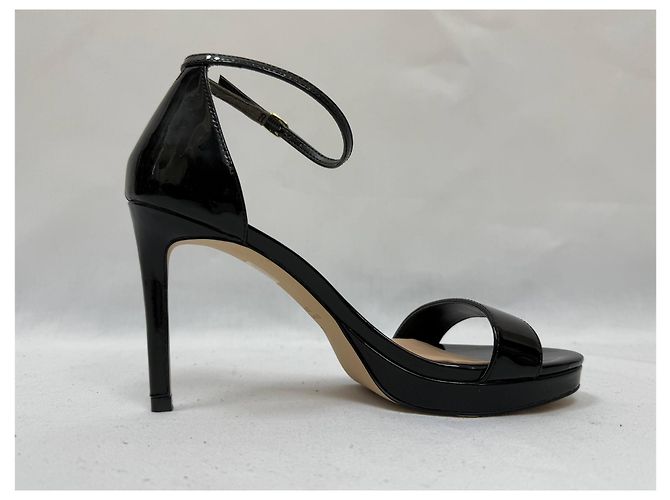 Sandali con piattaforma Nudist di Stuart Weitzman in pelle verniciata nera Nero - vista 14