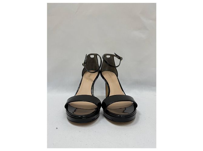 Sandali con piattaforma Nudist di Stuart Weitzman in pelle verniciata nera Nero - vista 15