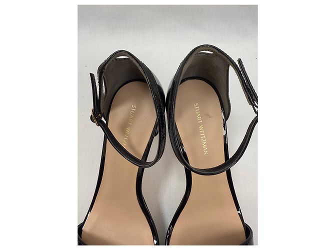 Sandali con piattaforma Nudist di Stuart Weitzman in pelle verniciata nera Nero - vista 18