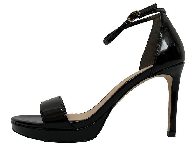 Sandali con piattaforma Nudist di Stuart Weitzman in pelle verniciata nera Nero - vista 4