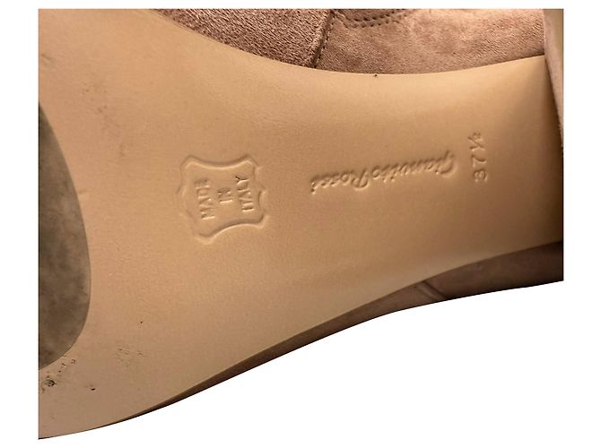 Botas altas de tacón bloque Gianvito Rossi en ante marrón Castaño Roja - vista 10