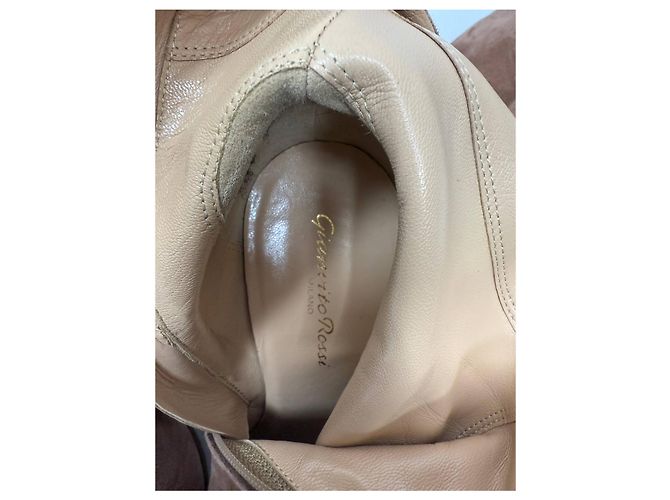 Botas altas de tacón bloque Gianvito Rossi en ante marrón Castaño Roja - vista 23