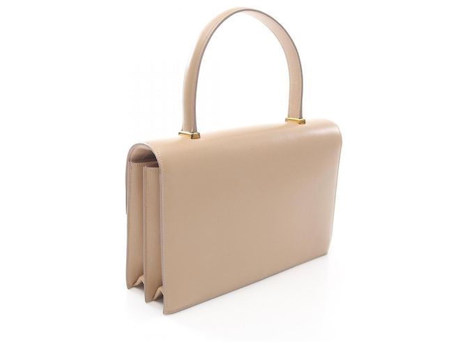 Piano Hermès Borsa a mano Hermes in pelle box calf Marrone Beige - vista 3