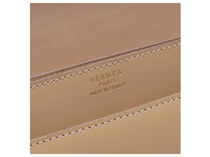 Piano Hermès Borsa a mano Hermes in pelle box calf Marrone Beige - vista 6