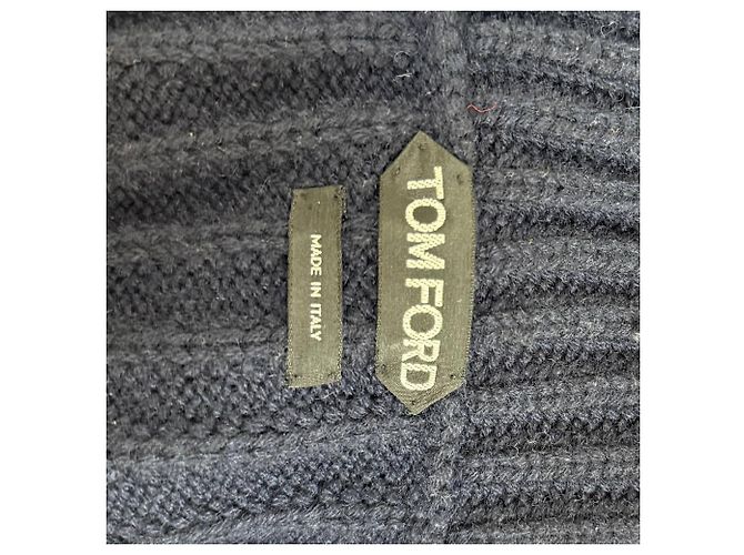 Tom Ford Strickjacke mit Schalkragen aus marineblauem Kaschmir - Ansicht 4