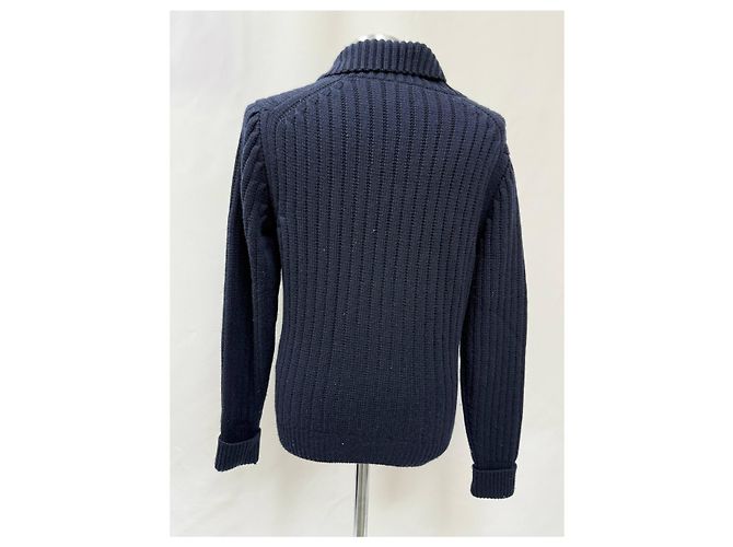 Tom Ford Strickjacke mit Schalkragen aus marineblauem Kaschmir - Ansicht 7