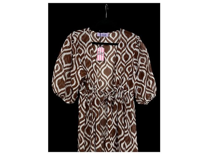Autre Marque Saint Barth Bliss Abito da spiaggia lungo seta e cotone ikat Multicolore - vista 3