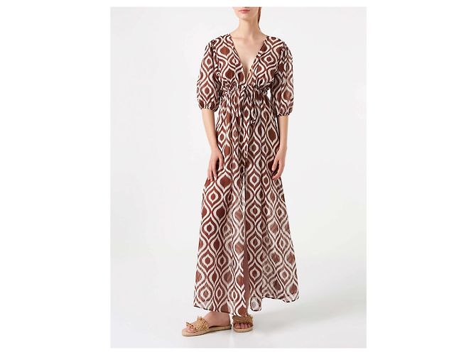 Autre Marque Saint Barth Bliss Abito da spiaggia lungo seta e cotone ikat Multicolore - vista 6