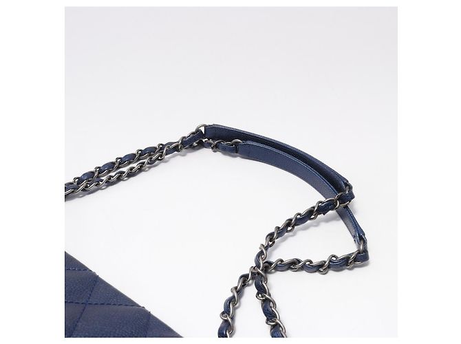 Chanel Matelassé Leder Tote Bag Blau - Ansicht 3