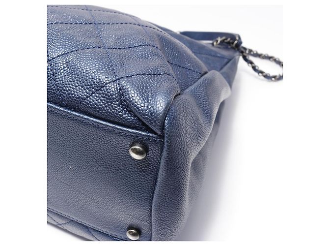 Chanel Matelassé Leder Tote Bag Blau - Ansicht 6