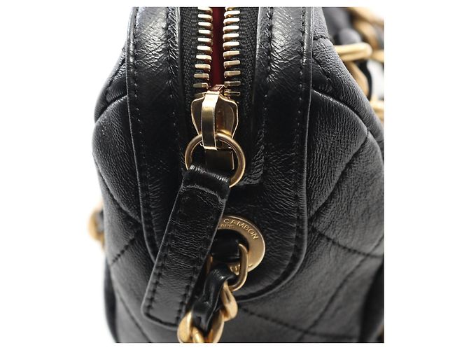 Borsa da bowling Matelassé Chanel in pelle di agnello nera Nero - vista 3