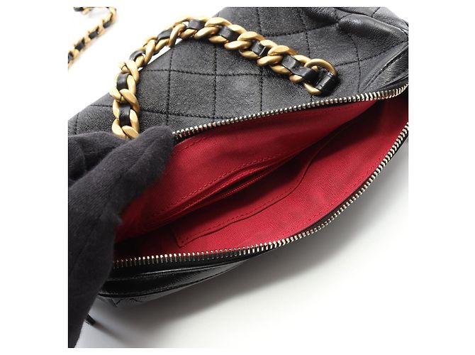 Borsa da bowling Matelassé Chanel in pelle di agnello nera Nero - vista 6