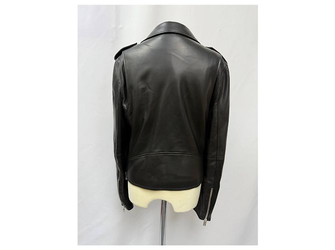 Amiri Zipped Bikerjacke aus schwarzem Schafsleder - Ansicht 7