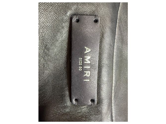 Amiri Zipped Bikerjacke aus schwarzem Schafsleder - Ansicht 9