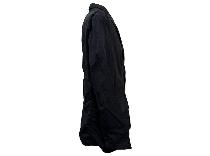 Y3 Blazer Y-3 a Un Bottone Stropicciato in Cotone Nero - vista 2