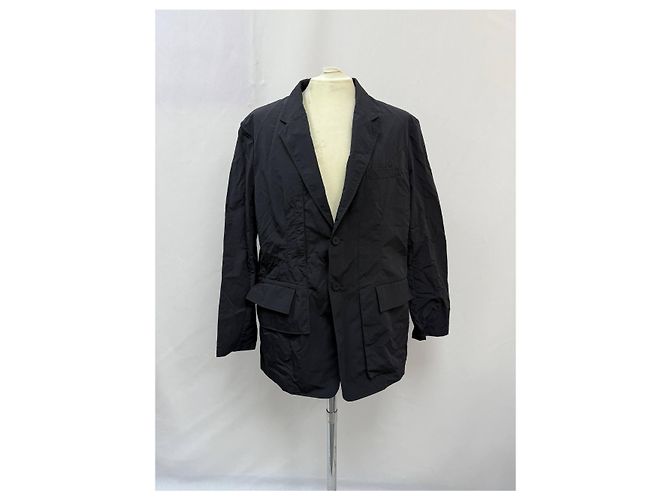 Y3 Blazer Y-3 a Un Bottone Stropicciato in Cotone Nero - vista 5