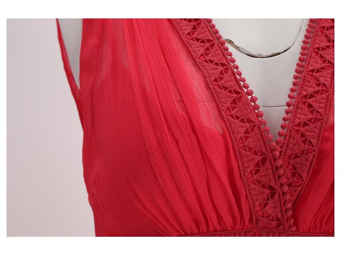 Autre Marque Vestido maxi de poliéster rojo con borde de ganchillo de Philosophy por Lorenzo Serafini Roja - vista 12