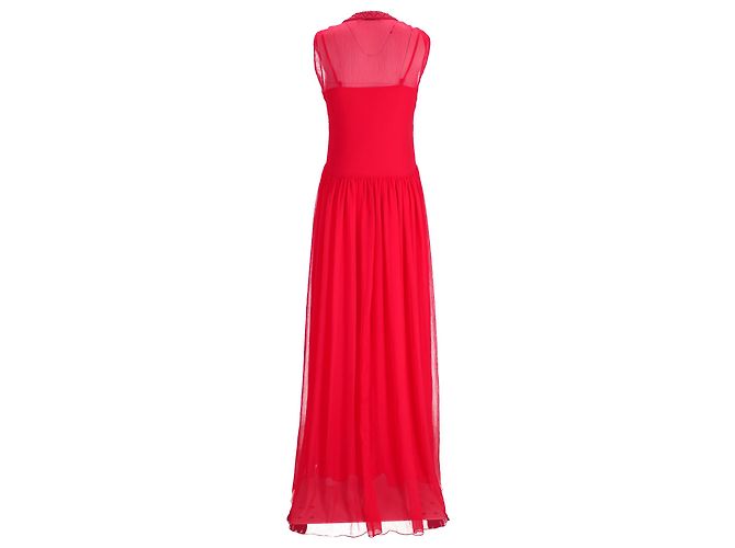 Autre Marque Vestido maxi de poliéster rojo con borde de ganchillo de Philosophy por Lorenzo Serafini Roja - vista 3