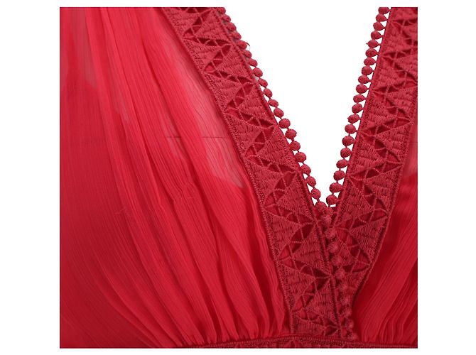 Autre Marque Vestido maxi de poliéster rojo con borde de ganchillo de Philosophy por Lorenzo Serafini Roja - vista 4