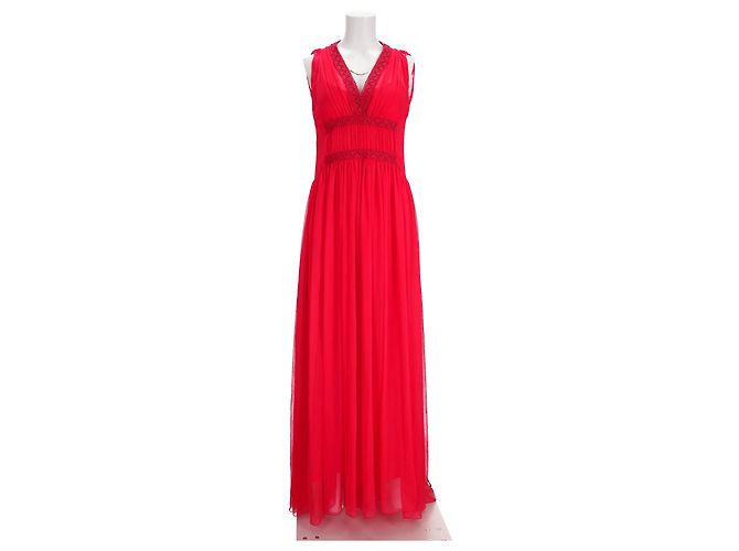 Autre Marque Vestido maxi de poliéster rojo con borde de ganchillo de Philosophy por Lorenzo Serafini Roja - vista 9