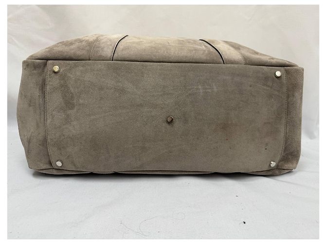Borsa da weekend Brunello Cucinelli in suede grigio - vista 13