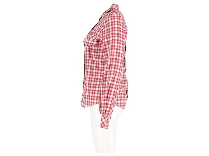 Camicia a quadri Dolce & Gabbana in cotone rosso - vista 5