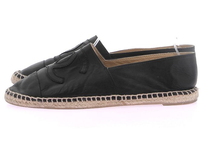 Chanel Espadrillas in pelle nera Nero - vista 2