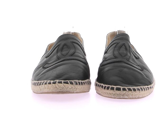 Chanel Espadrillas in pelle nera Nero - vista 4