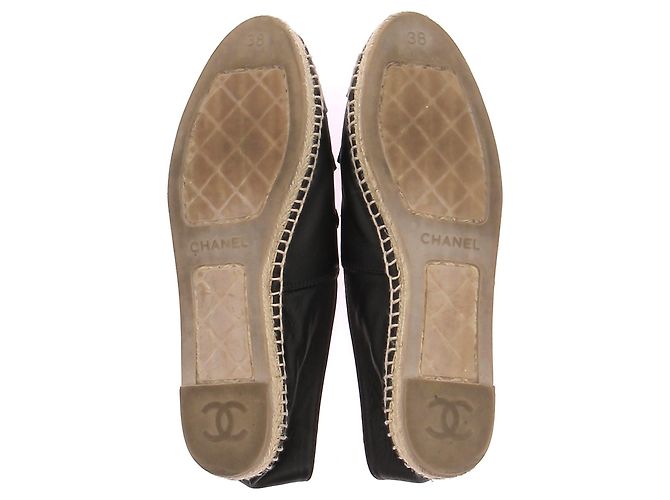 Chanel Espadrillas in pelle nera Nero - vista 7