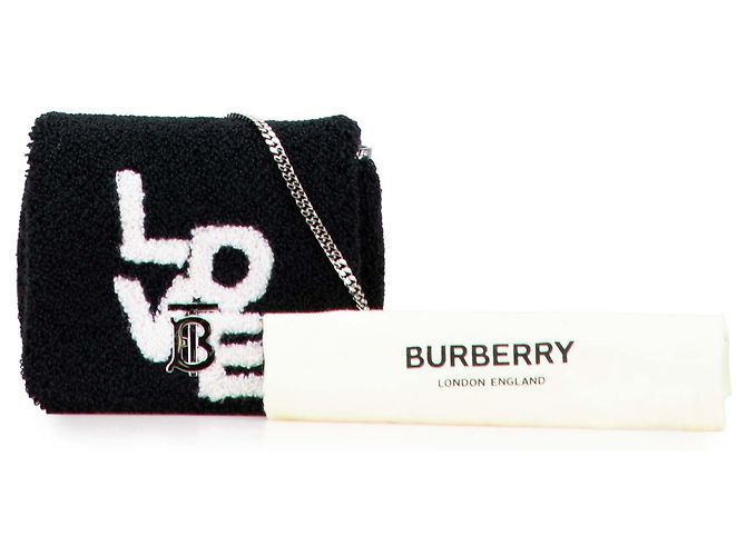 Burberry Nero Mini Terry Cloth Lola Love Crossbody - vista 12