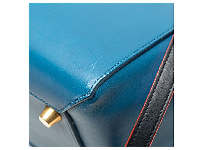 Belt Bag Céline Celine Blue Mini Tricolor Glattes Kalbsleder Gürteltasche Blau - Ansicht 11