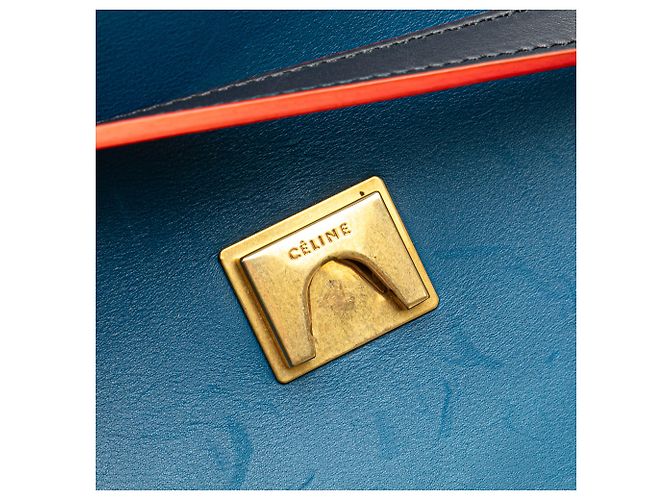 Belt Bag Céline Celine Blue Mini Tricolor Glattes Kalbsleder Gürteltasche Blau - Ansicht 8