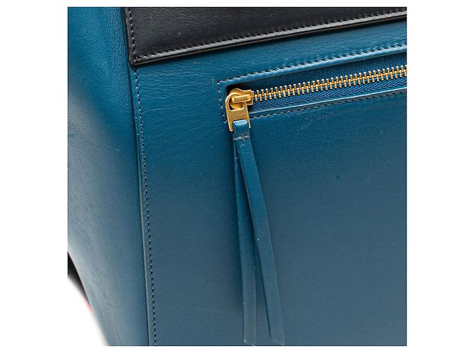 Belt Bag Céline Celine Blue Mini Tricolor Glattes Kalbsleder Gürteltasche Blau - Ansicht 9