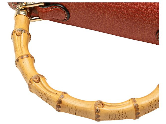 Bolsa de couro vermelho New Bamboo da Gucci - vista 11