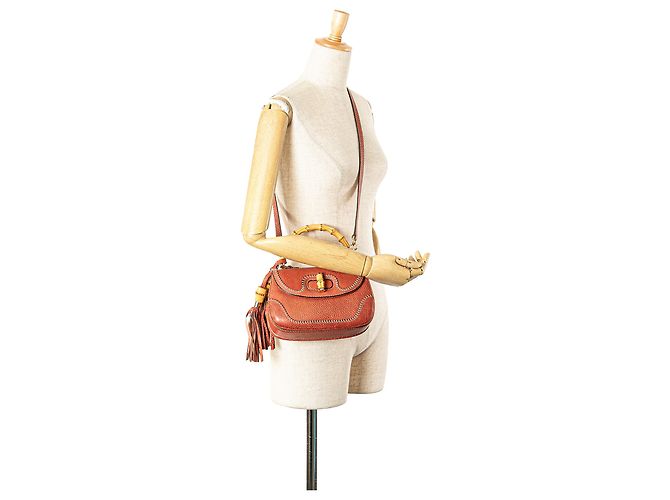 Bolsa de couro vermelho New Bamboo da Gucci - vista 13
