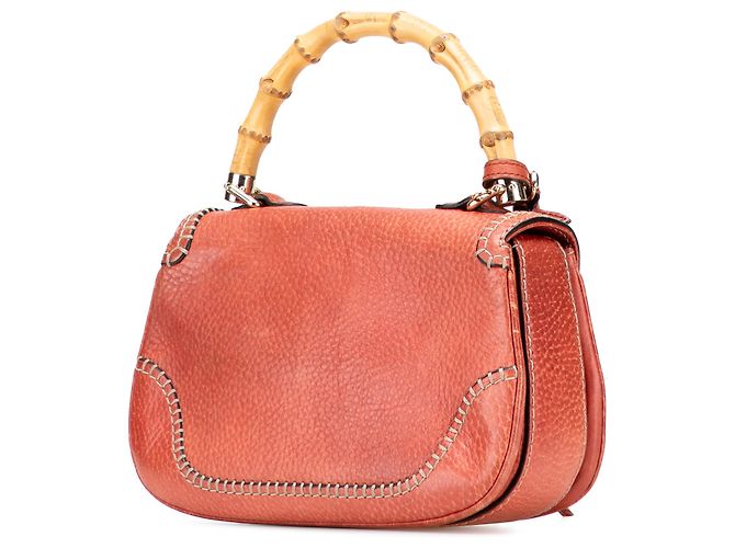 Bolsa de couro vermelho New Bamboo da Gucci - vista 2