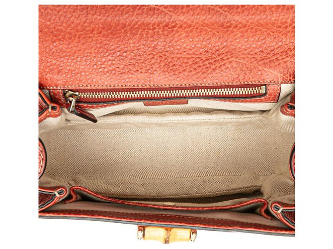 Bolsa de couro vermelho New Bamboo da Gucci - vista 4