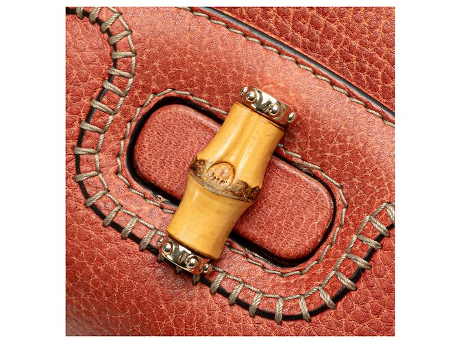 Bolsa de couro vermelho New Bamboo da Gucci - vista 8