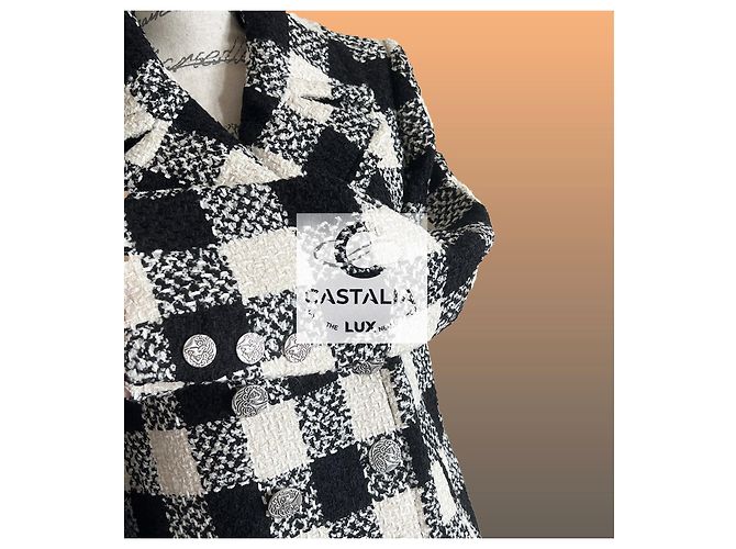 Chanel Monochrome Tweed-Jacke 36 FR 11K$ Paris / Rom Schwarz - Ansicht 10