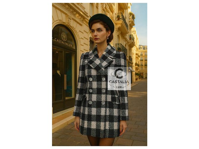 Chanel Monochrome Tweed-Jacke 36 FR 11K$ Paris / Rom Schwarz - Ansicht 4