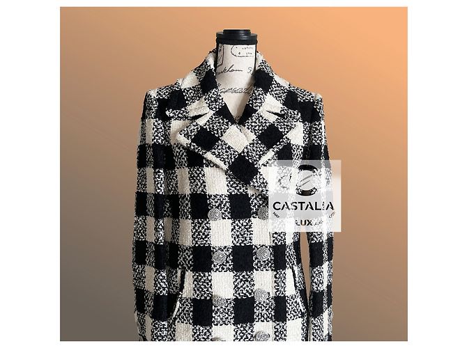 Chanel Monochrome Tweed-Jacke 36 FR 11K$ Paris / Rom Schwarz - Ansicht 6
