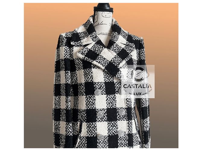 Chanel Monochrome Tweed-Jacke 36 FR 11K$ Paris / Rom Schwarz - Ansicht 9